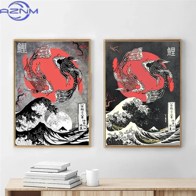 AZNM Canvas Painting Big Wavy  - Japanese Lifestyle And Traditions ulasan dan harga