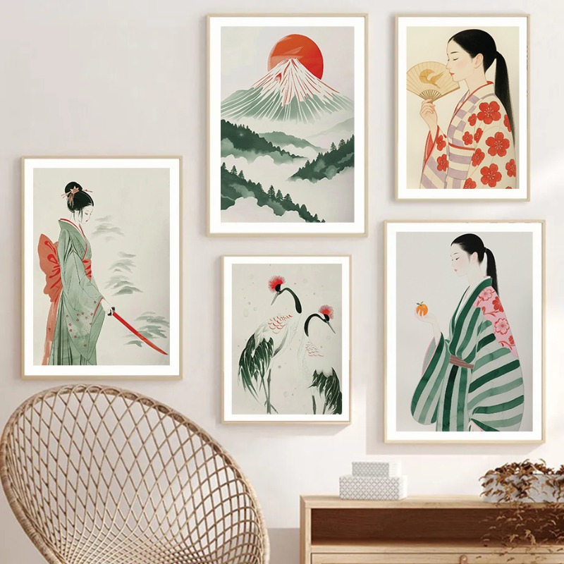 Mount Fuji & Crane Japanese Wa - Japanese Lifestyle And Traditions ulasan dan harga